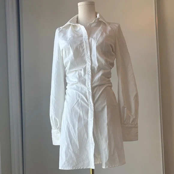 PrettyLittleThing White Long Sleeve Dress - Picture 2 of 4